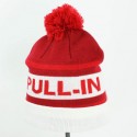 PULL IN BEANIE POM RED