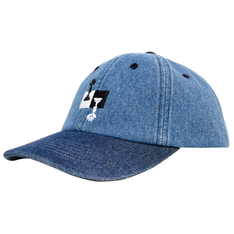 HAT MAGENTA CHESS DAD HAT - BLUE DENIM