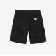 SHORT CARHARTT WIP SINGLE KNEE CANVAS - BLACK RINSED 