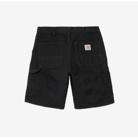 SHORT CARHARTT WIP SINGLE KNEE CANVAS - BLACK RINSED 