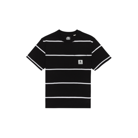 T-SHIRT ELEMENT BASIC POCKET LABEL JUNIOR - BLACK WHITE STRIPES