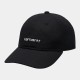 CASQUETTE CARHARTT WIP CANVAS SCRIPT CAP - BLACK WHITE