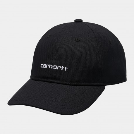 CASQUETTE CARHARTT WIP CANVAS SCRIPT CAP - BLACK WHITE