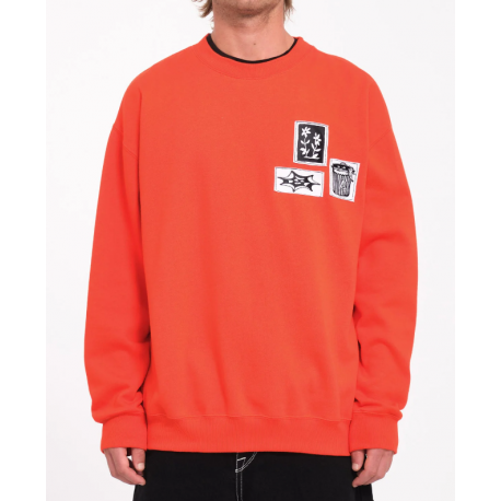 SWEAT VOLCOM FA KEUTCHI CREW - BRIGHT RED