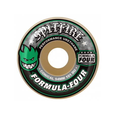 ROUES SPITFIRE FORMULA FOUR F4 CONICAL FULL GREEN PRINT 101D - 53MM