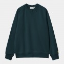 SWEAT CARHARTT WIP CHASE SWEAT CREW - DUCK BLUE GOLD