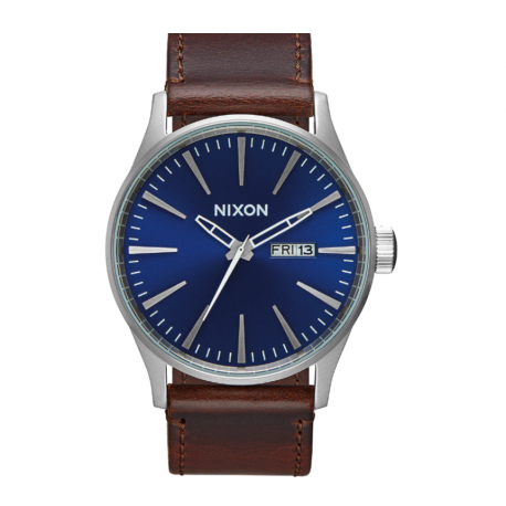 MONTRE NIXON SENTRY LEATHER - BLUE BROWN