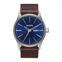 MONTRE NIXON SENTRY LEATHER - BLUE BROWN