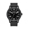 MONTRE NIXON PATROL LEATHER - BLACK SILVER BLACK