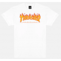 T-SHIRT THRASHER FLAME LOGO - WHITE