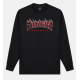 T-SHIRT THRASHER FLAME LOGO LS - BLACK RED