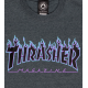 T-SHIRT THRASHER FLAME LOGO - DARK HEATHER