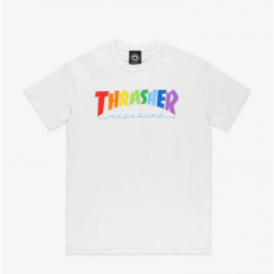 T-SHIRT THRASHER RAINBOW MAG SS - WHITE