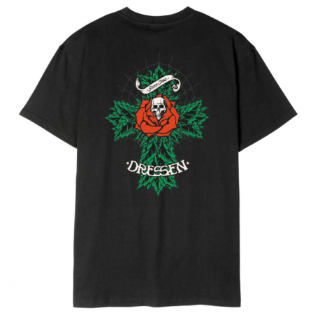 T-SHIRT SANTA CRUZ DRESSEN ROSE CROSS 2 - BLACK