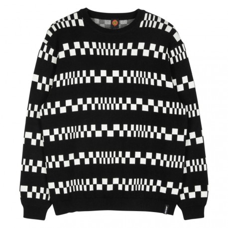 SWEAT SANTA CRUZ CHECK STRIPE KNIT - BLACK WHITE