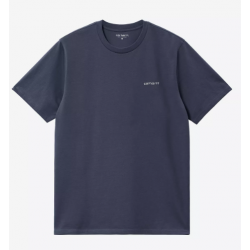 T-SHIRT CARHARTT WIP SCRIPT EMBROIDERY - AIR FORCE BLUE WHITE