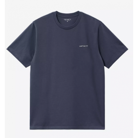 T-SHIRT CARHARTT WIP SCRIPT EMBROIDERY - AIR FORCE BLUE WHITE