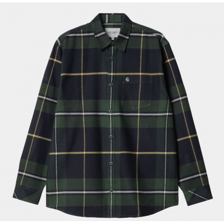 CHEMISE CARHARTT WIP GARNETT SHIRT LS - GARNETT CHECK SYCAMORE TREE