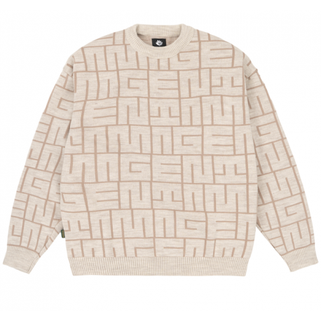 SWEAT MAGENTA MAZE KNIT CREWNECK - NATURAL