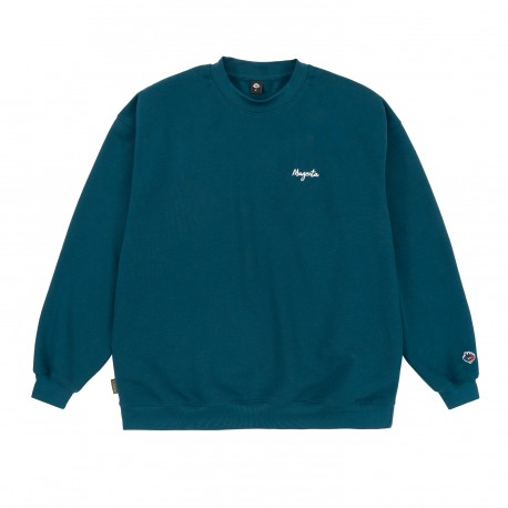 SWEAT MAGENTA SCRIPT CREWNECK - PETROL BLUE