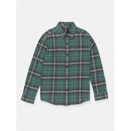 CHEMISE VOLCOM CADEN PLAID LS - SEA GREEN