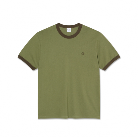 T-SHIRT POLAR RINGER TEE - ARMY GREEN BROWN