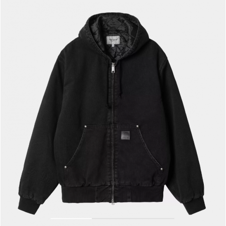 VESTE CARHARTT WIP OG ACTIVE RIVET JACKET - BLACK STONE WASHED