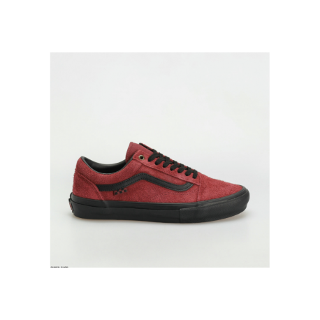 CHAUSSURES VANS OLD SKOOL SKATE HAIRY SUEDE - BLACK BURGUNDY