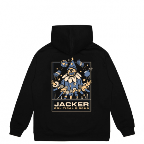 SWEAT JACKER POLITICAL CIRCUS HOODIE - BLACK