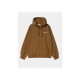 SWEAT CARHARTT WIP HOODED RUNAWAY JACKET - HAMILTON BROWN WHITE STONE WASHED