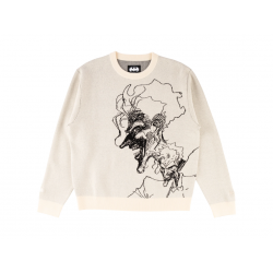 SWEAT WELCOME X BATMAN JOKER KNIT SWEATER CREW - BONE